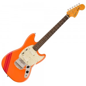 Fender Squier FSR Classic Vibe '60s Competition Mustang, Capri Orange with Dakota Red Stripes